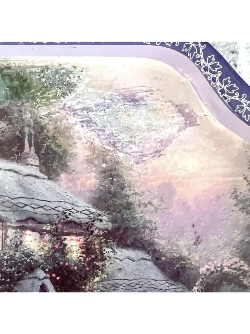 Thomas Kincade Set Of 4 Tin Trays Enchanted Cabin 1992 Giftco Inc Vintage